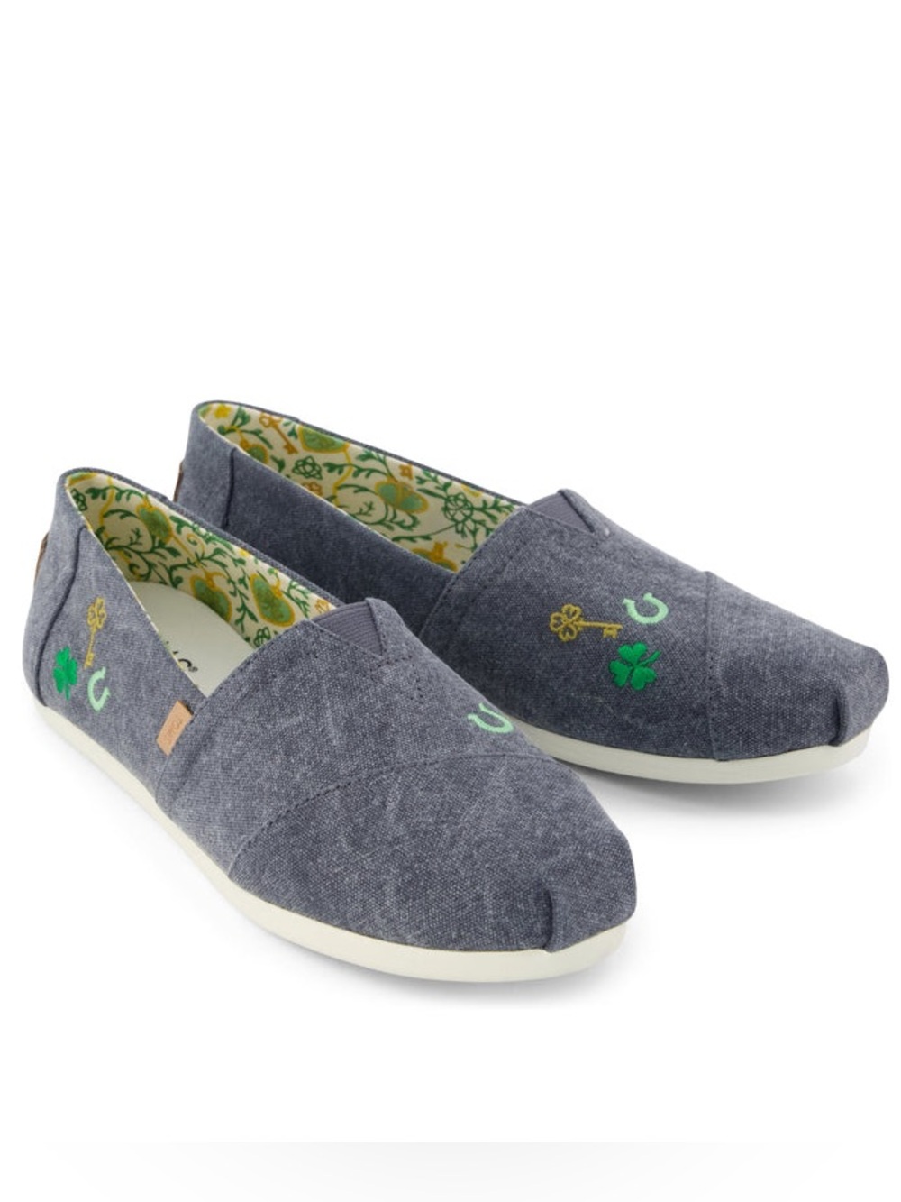 TOMS Alpargata Classic St Patrick’s Day Embroidered Slip-On Flats